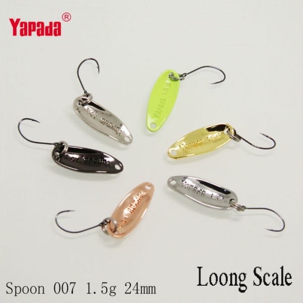 YAPADA Spoon 007 Loong Scale 1.5g 24mm 6pcs/lot Multicolor Metal Spoon Fishing Lures