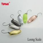 YAPADA Spoon 007 Loong Scale 2.5g 28mm 6pcs/lot 6 colors Metal Spoon Fishing Lures