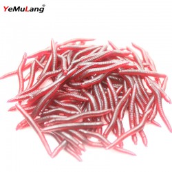 YeMuLang Brand Hot 100pcs 0.3g/3.7cm Soft Lure Earth Worm Fishing Tackle Artificial Bait Carp Pesca Fishing Lures For Fishing 