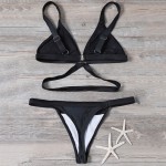 ZAFUL Bikini Set 2017 Women Rose Embroidery Swimwear Sexy Thong Bottom Biquini Swimsuit Bathing Suit Bikini Maillot De Bain