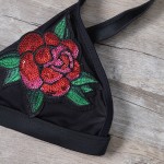 ZAFUL Bikini Set 2017 Women Rose Embroidery Swimwear Sexy Thong Bottom Biquini Swimsuit Bathing Suit Bikini Maillot De Bain