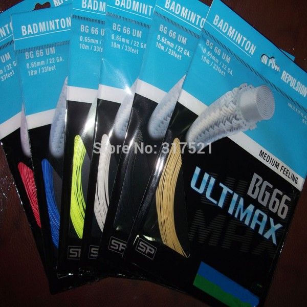 badminton racket string BG66 ULTIMAX nylon mix colors 100 pieces/lot