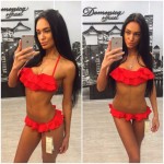 biquini retro Ruffle Bikini Set Women Sweet Padded Swimsuit Vintage Micro Swimwear maillot de bain Halter Top Bathing Suit H255