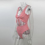 brazilian 2017 Bathing suit women maillot de bain Two-Piece Sexy Swimwear Set Striped Gold Patchwork Hand knitting Design Bikini