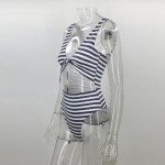 brazilian 2017 Bathing suit women maillot de bain Two-Piece Sexy Swimwear Set Striped Gold Patchwork Hand knitting Design Bikini