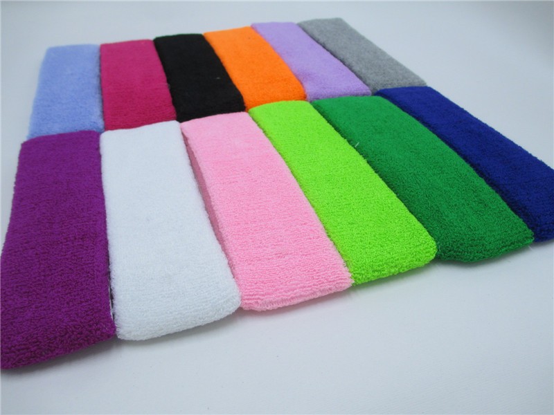 100-Cotton-Thick-Tower-Sports-Headband-Tennis-Badminton-Basketball-Sweatband-Head-Sweat-Band-Basketb-32655659339