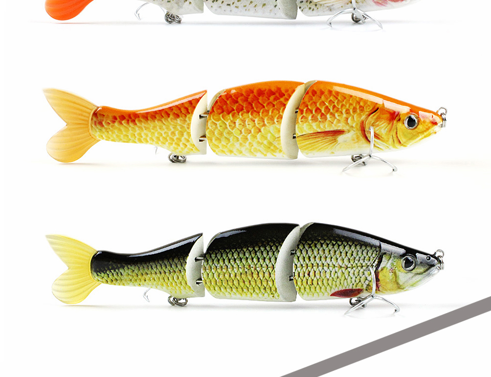 65quot48g--New-Pike-Fishing-Lure-Artificial-Fish-Bait-3-Segment-Crankbait-Lifelike-Swimbait--VMC-Hoo-32606903293