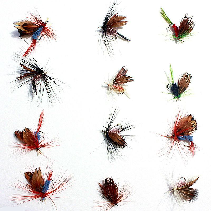 Attractive-36pcs-Fly-fishing-Lure-Hooks--Butterfly-Insects-Style-Salmon-Flies-Trout-Single-Dry-Fly-F-32378626492