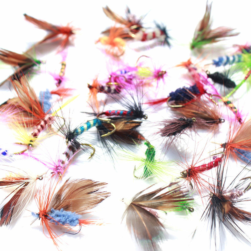 Attractive-36pcs-Fly-fishing-Lure-Hooks--Butterfly-Insects-Style-Salmon-Flies-Trout-Single-Dry-Fly-F-32378626492