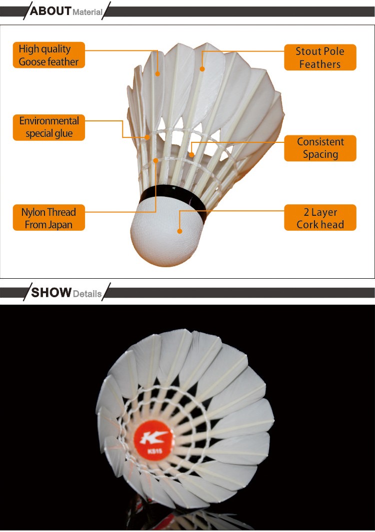 Free-shipping-Original-KASON-badminton-shuttlecock-KS15-Feather-Shuttlecock-goose-feather-shuttlecoc-32571422508