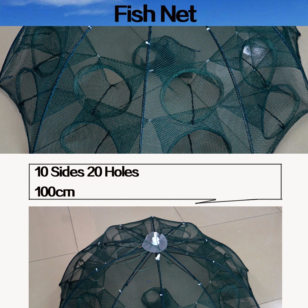 NEW-Automatic-Fishing-Net-Shrimp-Cage-Nylon-Foldable-Crab-Fish-Trap-Cast-Net-Cast-Folding-Fishing-Ne-32793253580