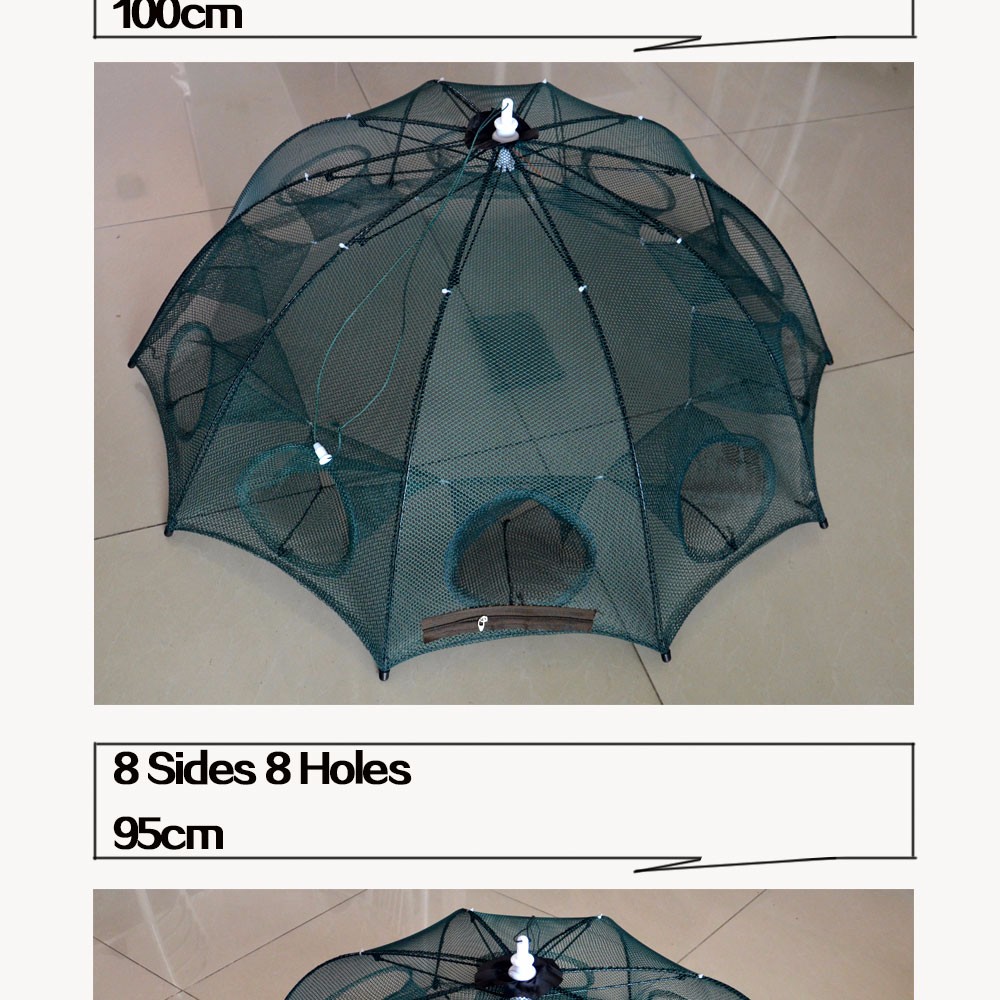 NEW-Automatic-Fishing-Net-Shrimp-Cage-Nylon-Foldable-Crab-Fish-Trap-Cast-Net-Cast-Folding-Fishing-Ne-32793253580