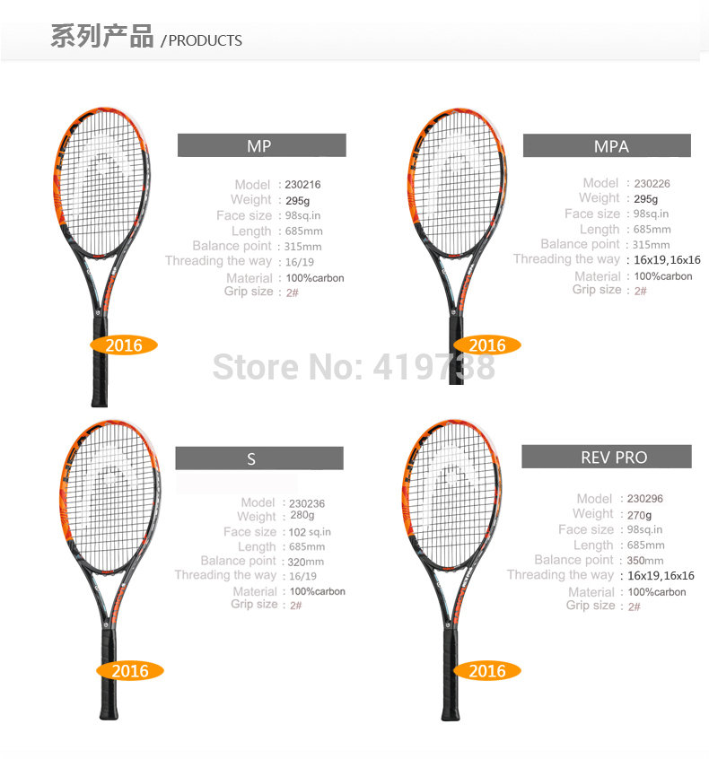 NEWHEADPROL4MPtennisrackettopquality100fullcarbontennisrackettenisRacketRacquetGrip414-4382Female-32744781714