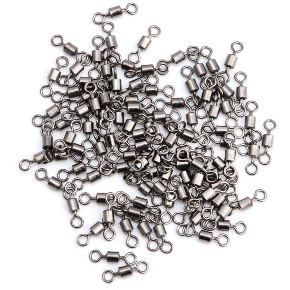 New-Hot-100PCS-Fishing-Barrel-Bearing-Rolling-Swivel-Solid-Ring-LB-Lures-Connector-7-Size-32796515174