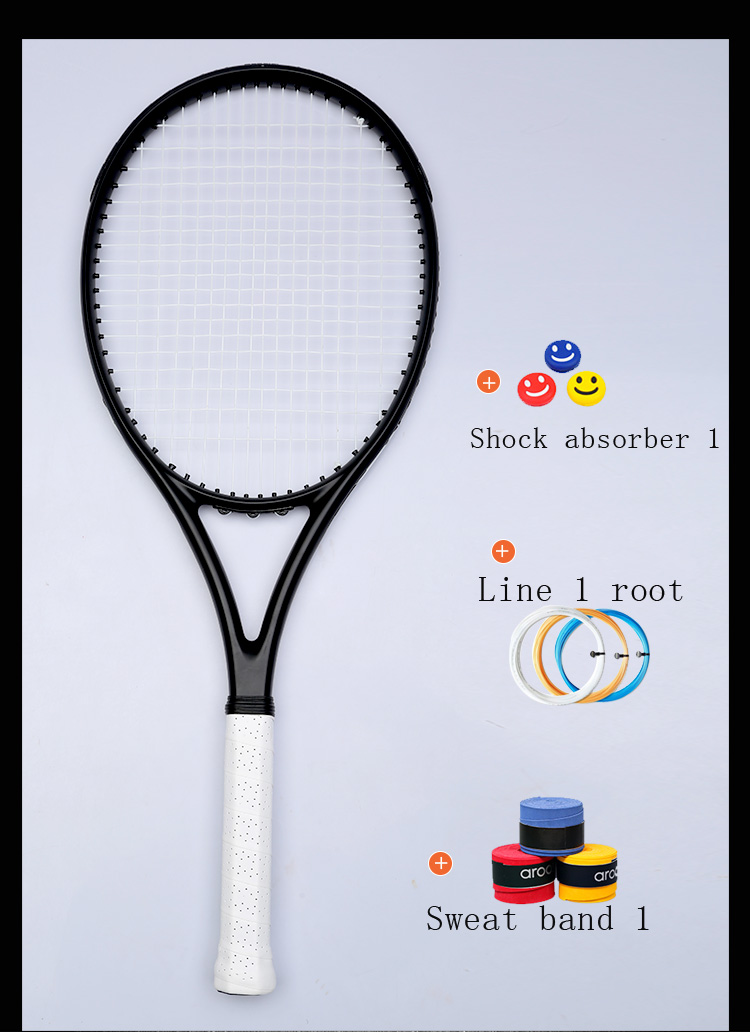 PDLiNaBlackTennisRacketFoamedhandleHandglue100CarbonFibreMaterialFrameRafaelNadalPDGTRacquetFreeShipping-32775932659