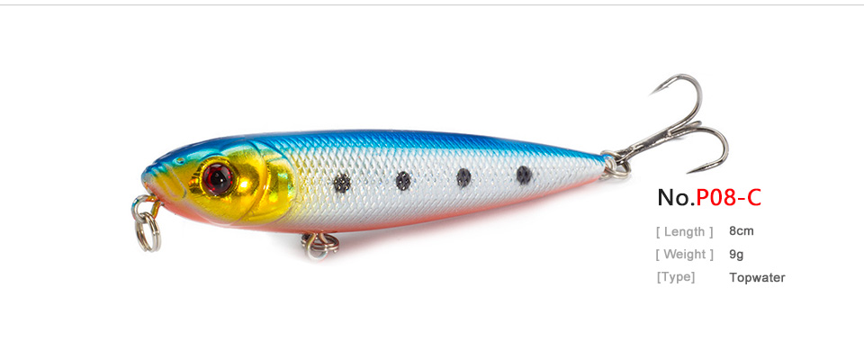 Pencil-Fishing-Lures-3D-eyes-8CM-9G-6-Treble-Hooks-Plastic-Wobbler-Artificial-Hard-Bait-Floating-Sur-32494014403