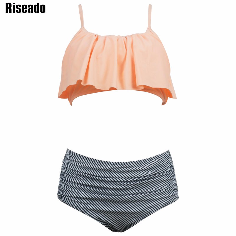 Riseado-High-Waist-Swimwear-Women-New-2017-Ruffle-Vintage-Bikini-Swimsuit-Bandage-Striped-Bottom-Bat-32785843152