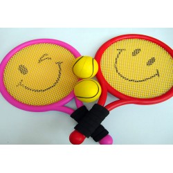(2 Racket and 2 ball) safety kids child children tennis toys bauble outdoor sports play game