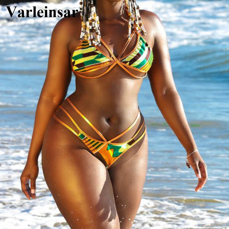 African print sexy Bikini Plus Size Swimwear Women bikini set two pieces  Swimsuit Biquini Bathing Suit