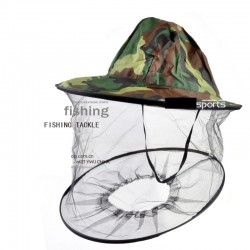 New Camouflage Anti Mosquito Fishing Hat With Net Mesh Head Cover Fisherman Hat Beekeeping Camping Mask Face Protect Caps FO29